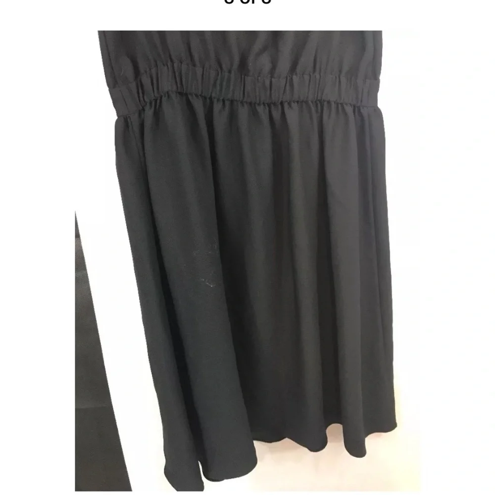 NWT kate‎ spade new york ruffle crepe fit & flare dress black [SZ Large ]